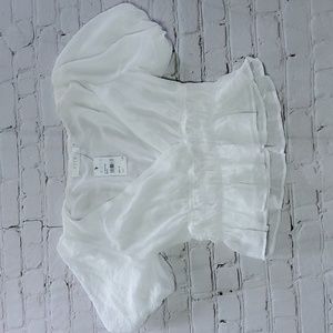 ASTR Womens White Flowy Blouse